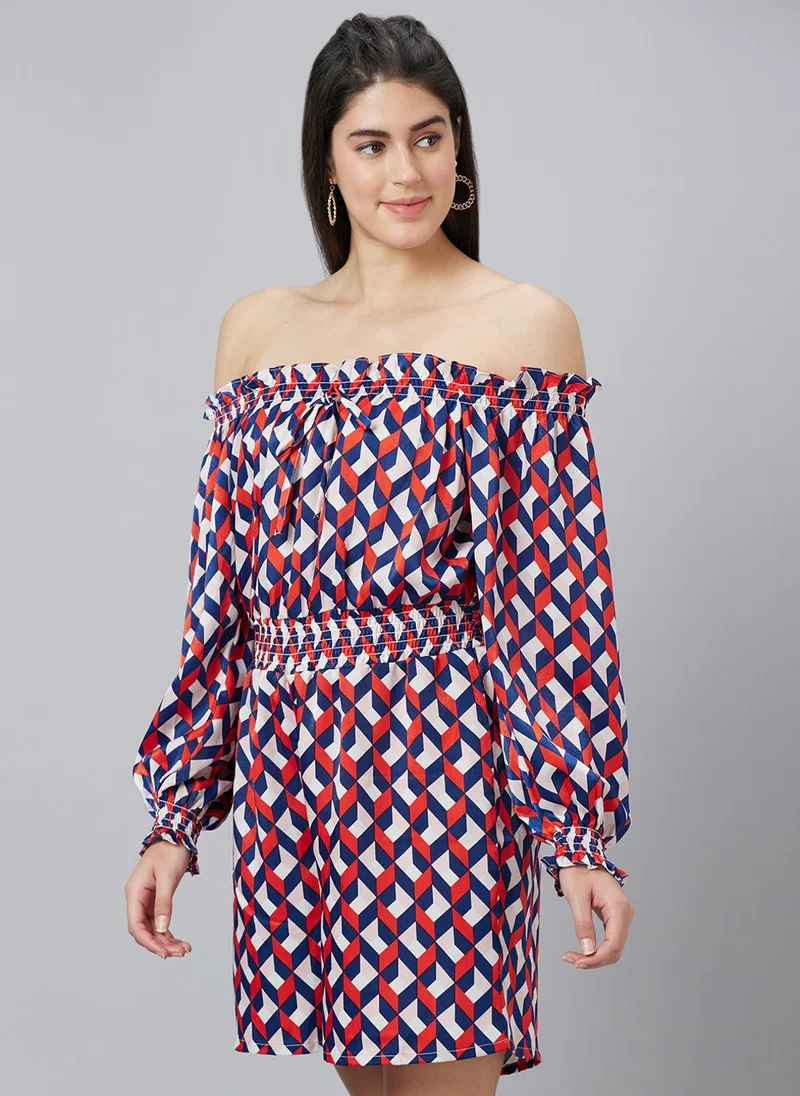 globus  Globus Women Geometric Printed Off-Shoulder Playsuit for Women | Best Price UAE